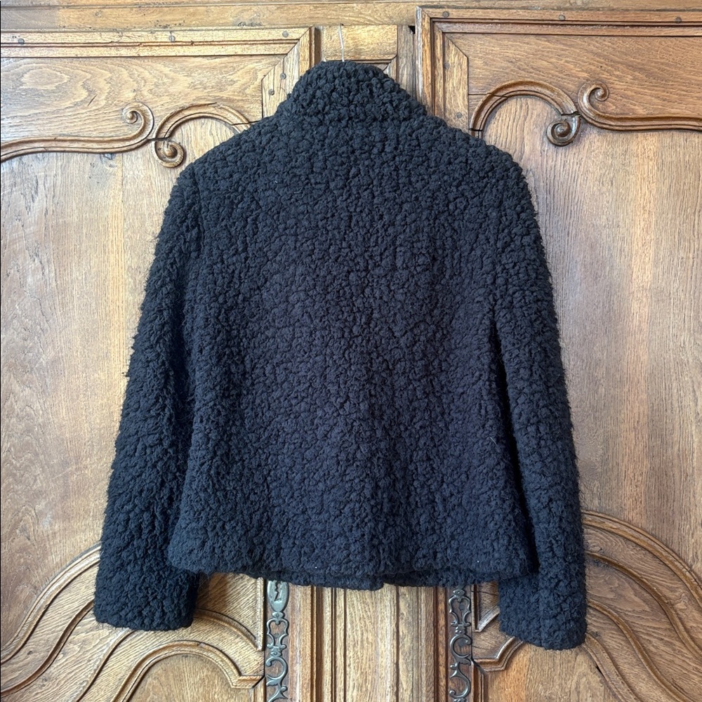 SANCTUARY Teddy Bear Shearling Moto Jacket – Black – Size Small - Picture 9 of 13